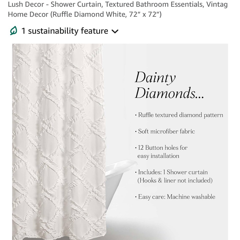 White Textured Shower Curtain with Lattice Design - Picture 5 of 8